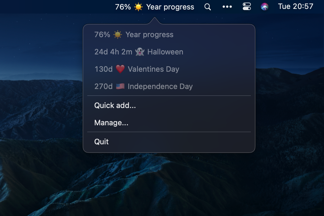 menubar countdown application